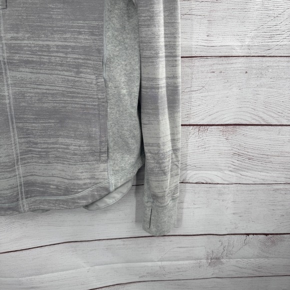 Lululemon Post Sweat Hoodie Size 10 Gray Pullover Quarter Zip Ribbon Ties - Picture 6 of 10